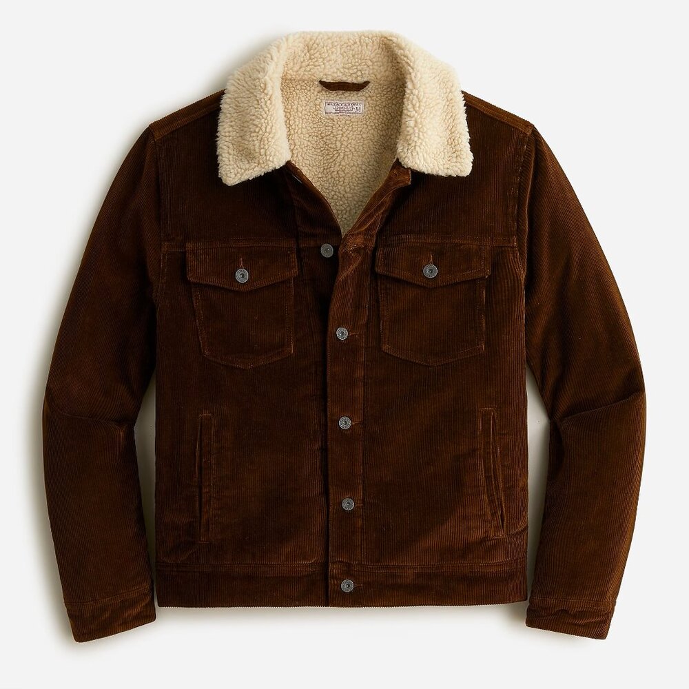 J. Crew Wallace & Barnes sherpa-lined corduroy jacket w/ PrimaLoft insulation